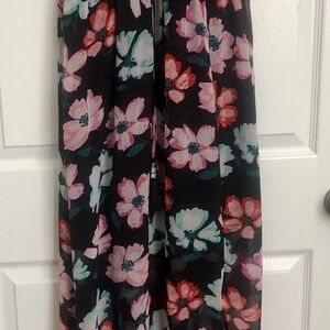 Candie's Pink and black Maxi Dress, Strapless, floral,  Size M,